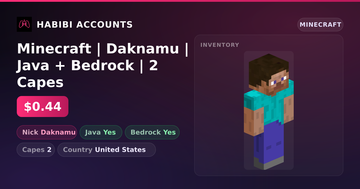 Minecraft | Daknamu | Java + Bedrock | 2 Capes — HabibiAccounts