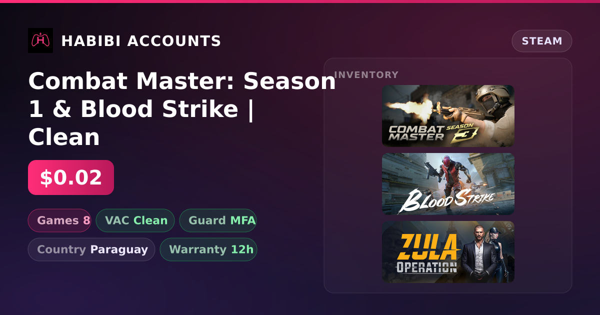 Combat Master: Season 1 & Blood Strike | Clean — HabibiAccounts