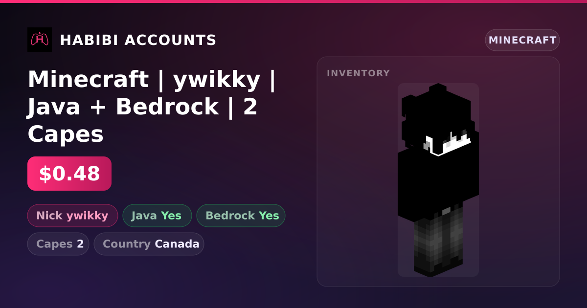 Minecraft | ywikky | Java + Bedrock | 2 Capes — HabibiAccounts