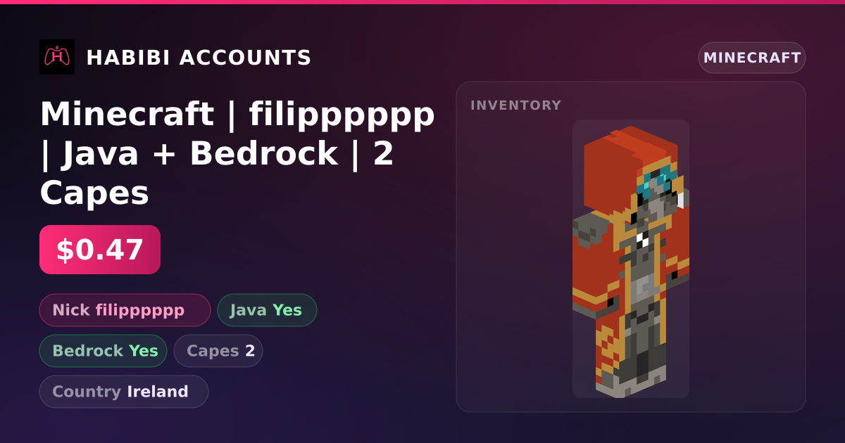 Minecraft | filipppppp | Java + Bedrock | 2 Capes — HabibiAccounts
