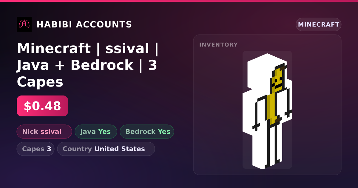Minecraft | ssival | Java + Bedrock | 3 Capes — HabibiAccounts