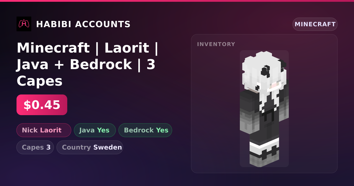 Minecraft | Laorit | Java + Bedrock | 3 Capes — HabibiAccounts
