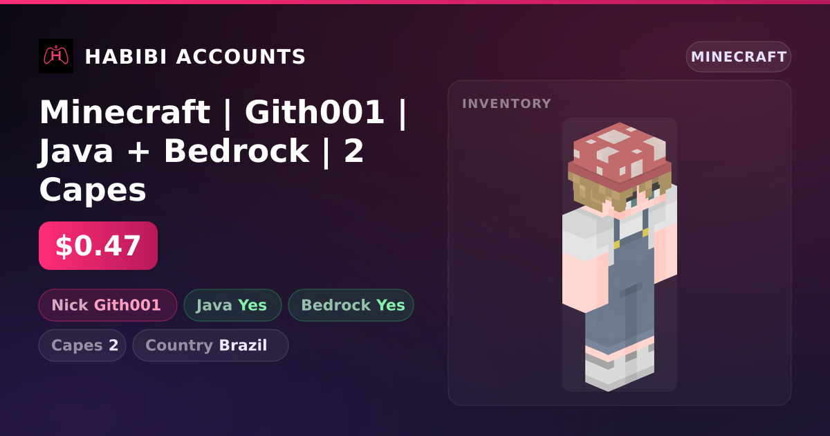 Minecraft | Gith001 | Java + Bedrock | 2 Capes — HabibiAccounts