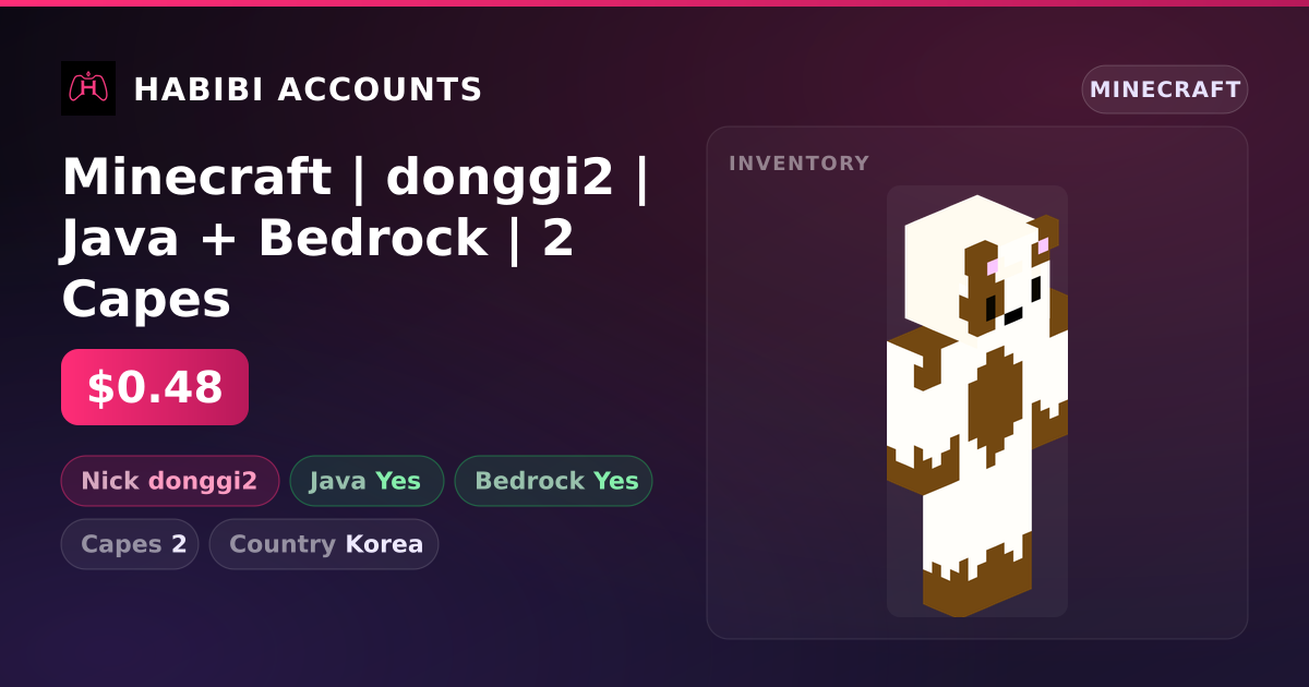 Minecraft | donggi2 | Java + Bedrock | 2 Capes — HabibiAccounts