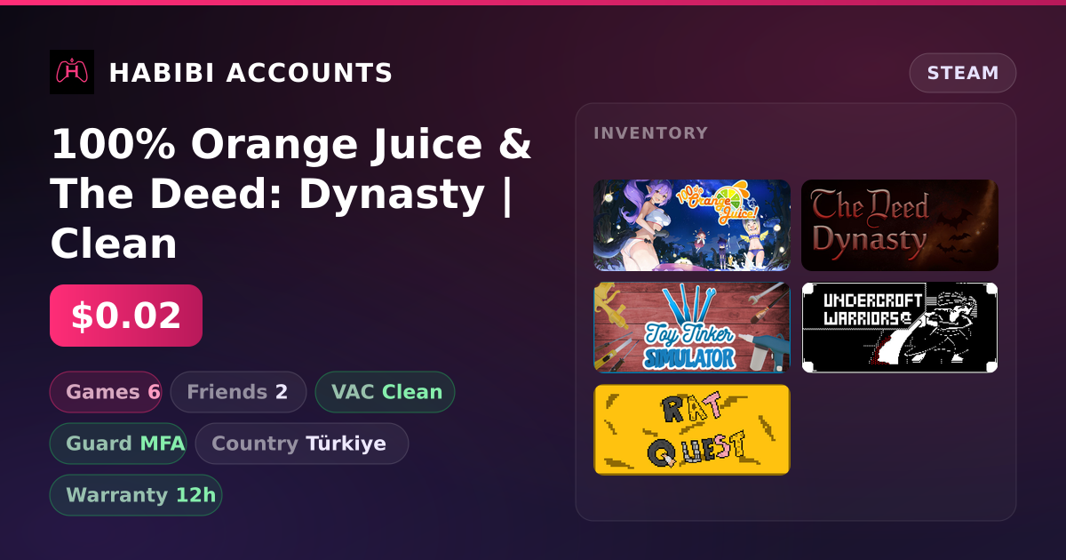 100% Orange Juice & The Deed: Dynasty | Clean — HabibiAccounts