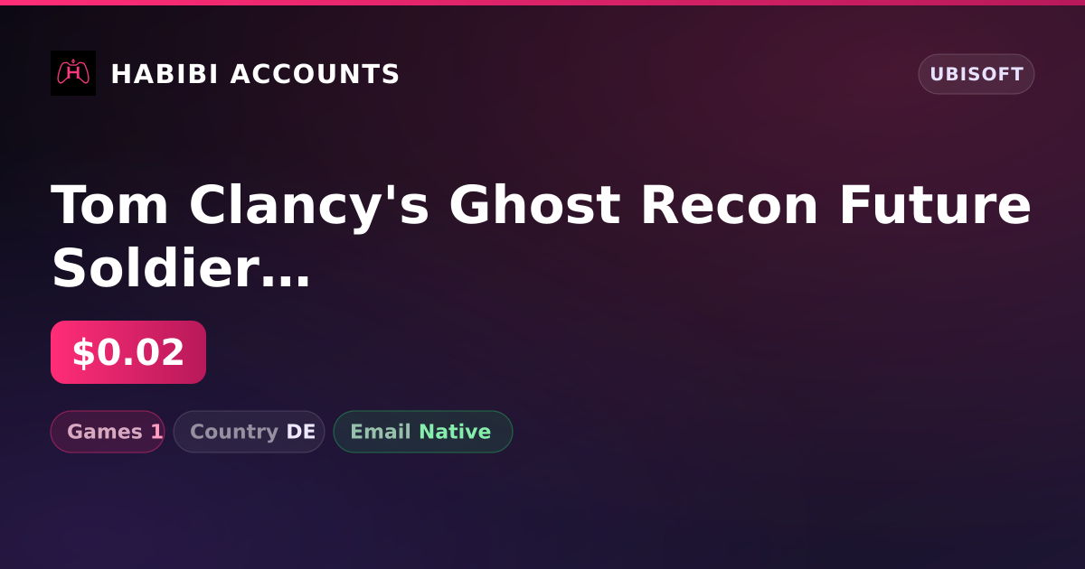 Tom Clancy's Ghost Recon Future Soldier | 1 Games — HabibiAccounts