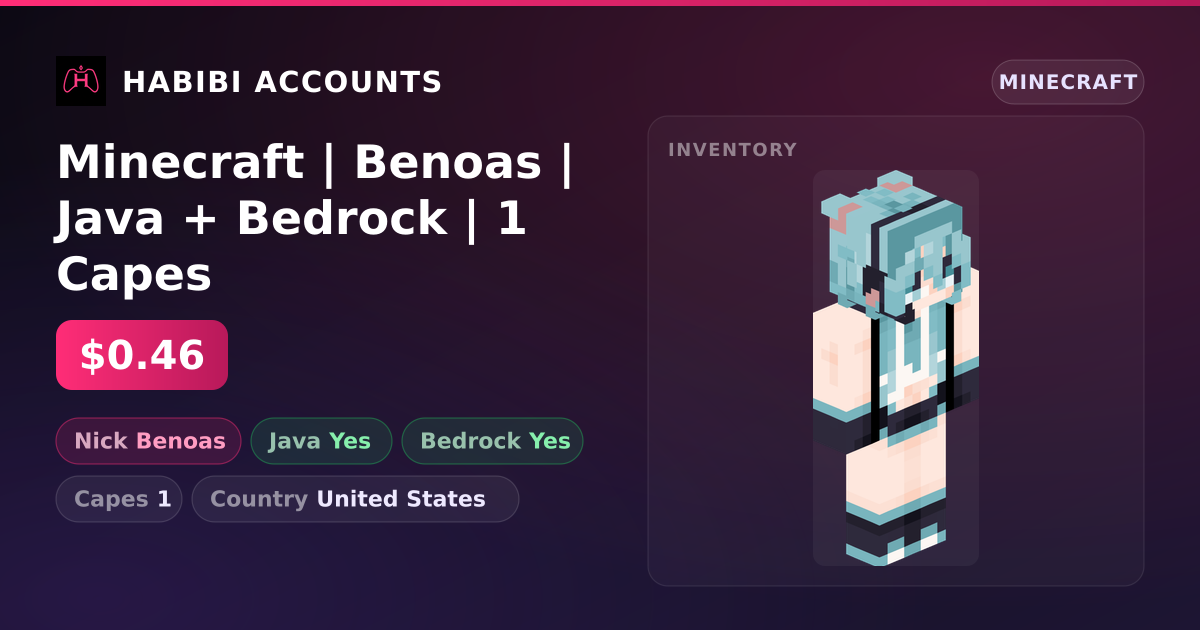 Minecraft | Benoas | Java + Bedrock | 1 Capes — HabibiAccounts