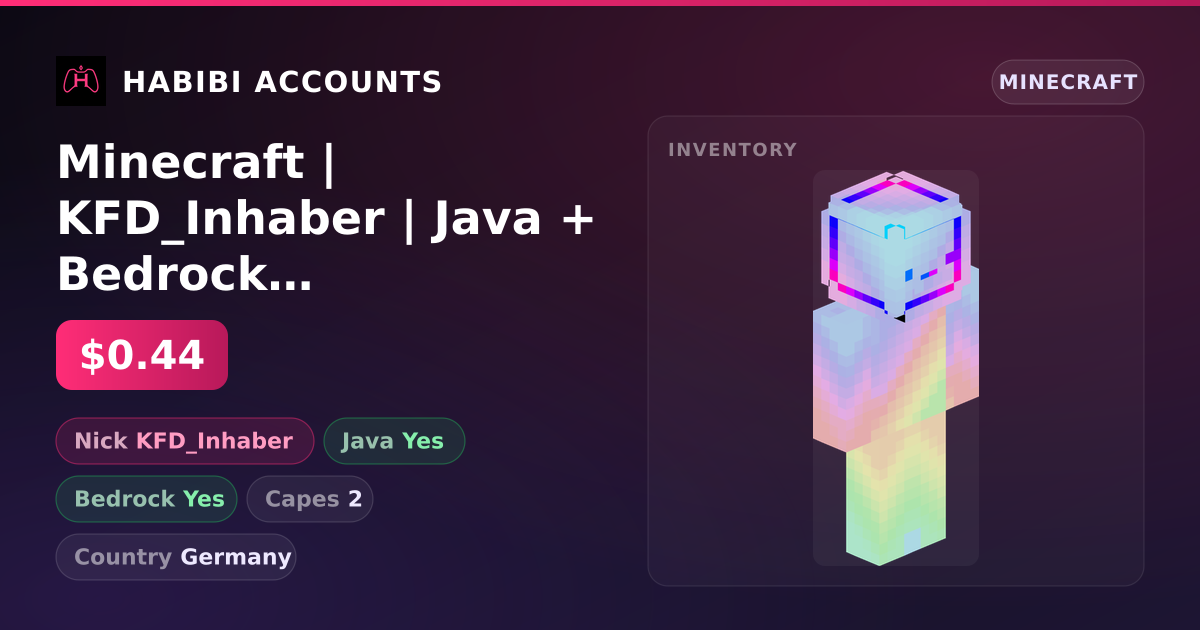 Minecraft | KFD_Inhaber | Java + Bedrock | 2 Capes — HabibiAccounts