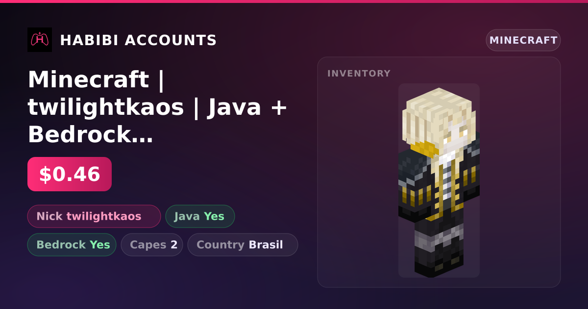 Minecraft | twilightkaos | Java + Bedrock | 2 Capes — HabibiAccounts