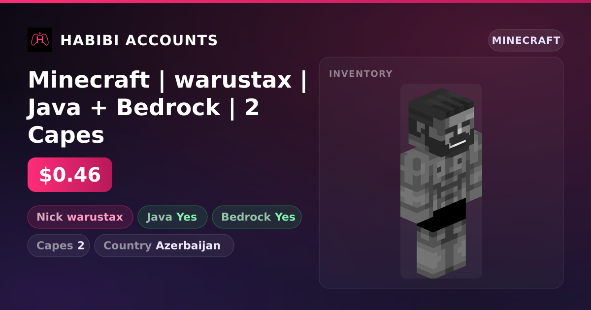 Minecraft | warustax | Java + Bedrock | 2 Capes — HabibiAccounts