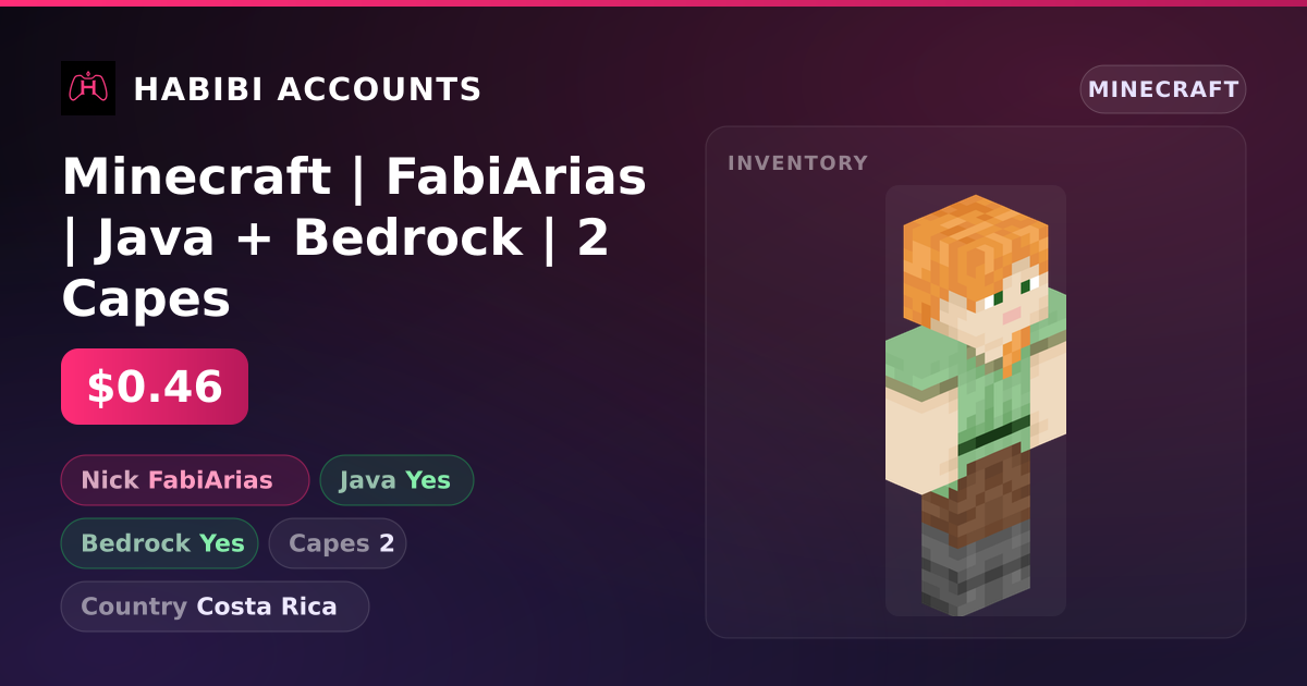 Minecraft | FabiArias | Java + Bedrock | 2 Capes — HabibiAccounts