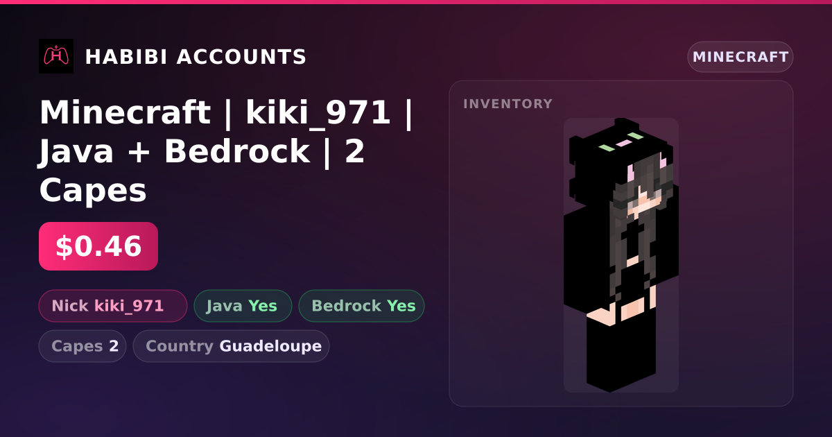 Minecraft | kiki_971 | Java + Bedrock | 2 Capes — HabibiAccounts