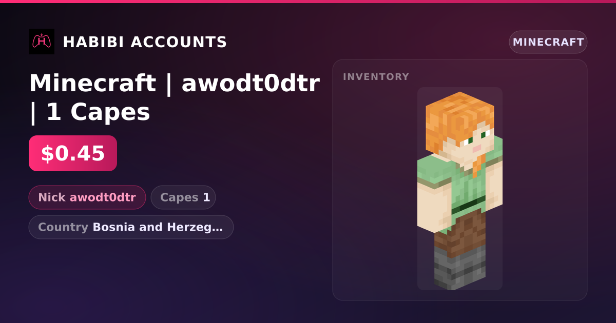 Minecraft | awodt0dtr | 1 Capes — HabibiAccounts