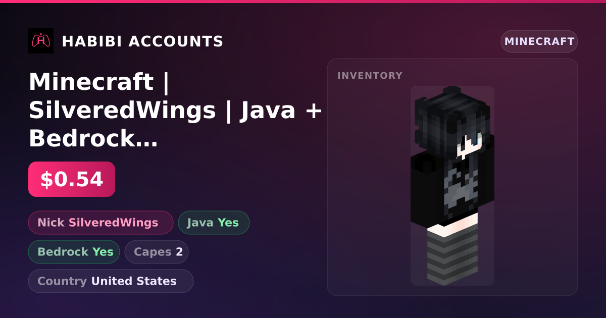 Minecraft | SilveredWings | Java + Bedrock | 2 Capes — HabibiAccounts