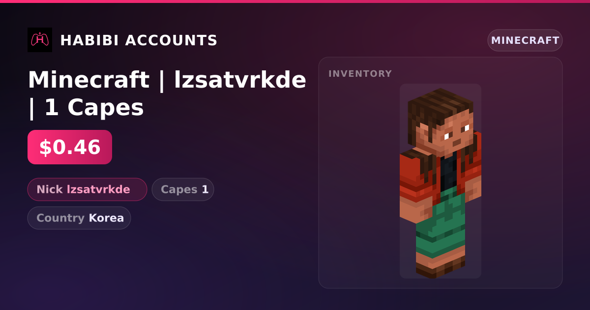 Minecraft | lzsatvrkde | 1 Capes — HabibiAccounts