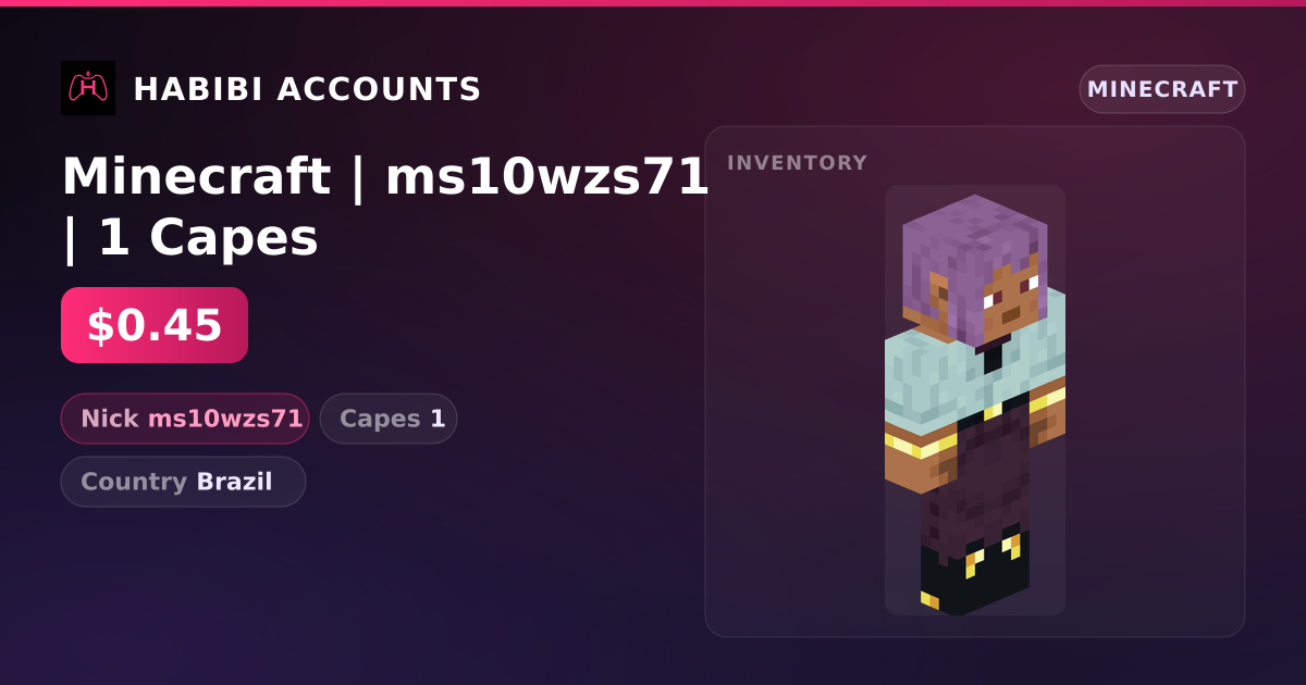 Minecraft | ms10wzs71 | 1 Capes — HabibiAccounts