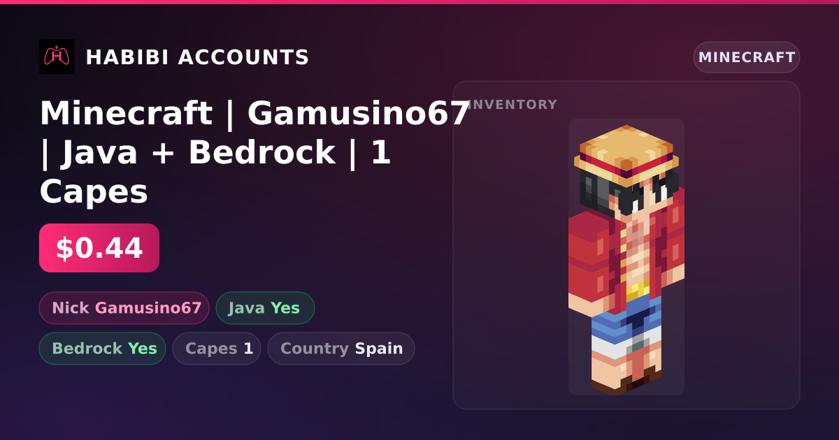 Minecraft | Gamusino67 | Java + Bedrock | 1 Capes — HabibiAccounts