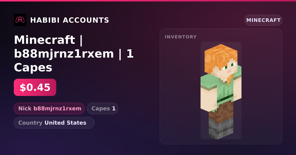Minecraft | b88mjrnz1rxem | 1 Capes — HabibiAccounts