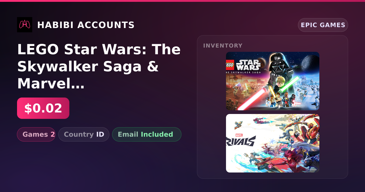 LEGO Star Wars: The Skywalker Saga & Marvel Rivals | 2 Games — HabibiAccounts