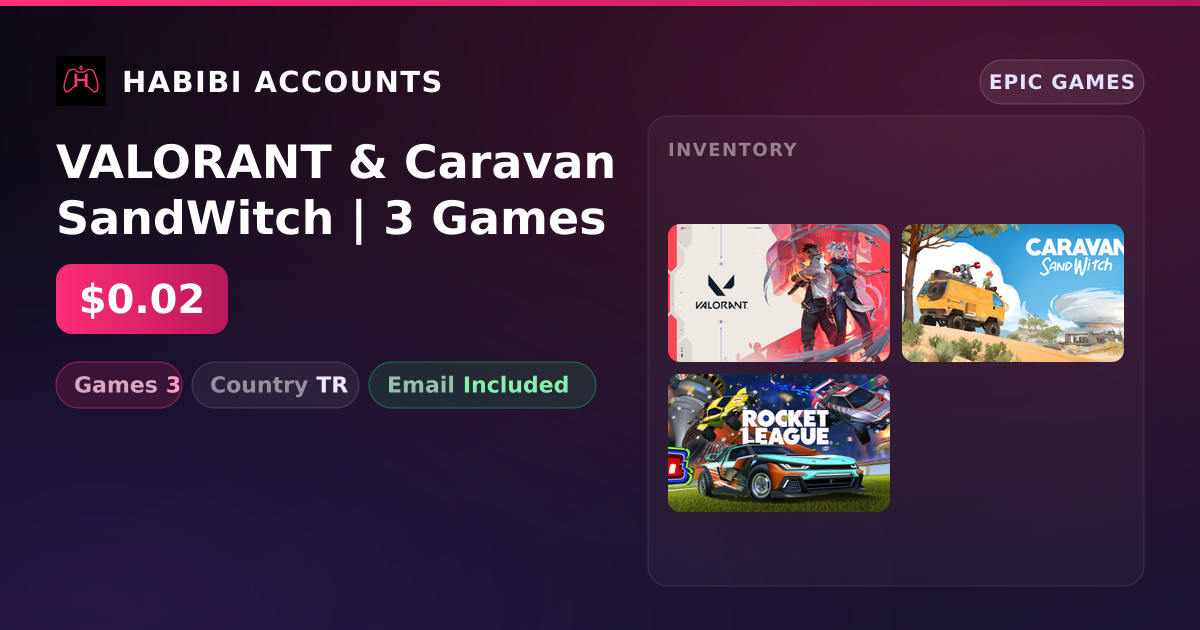 VALORANT & Caravan SandWitch | 3 Games — HabibiAccounts