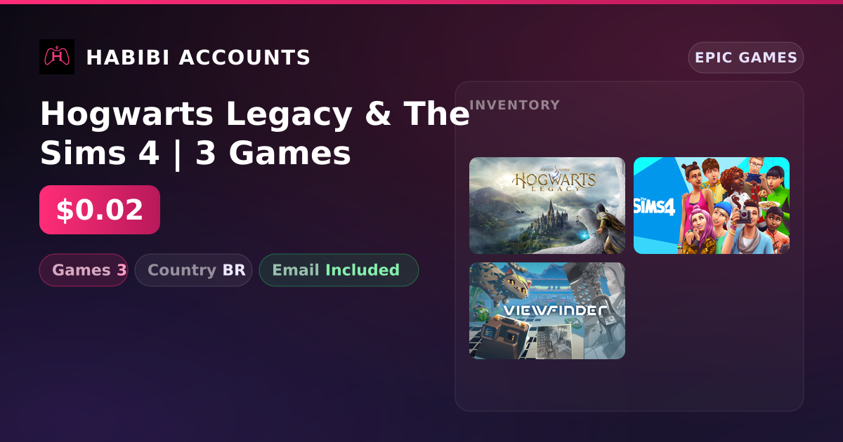 Hogwarts Legacy & The Sims 4 | 3 Games — HabibiAccounts