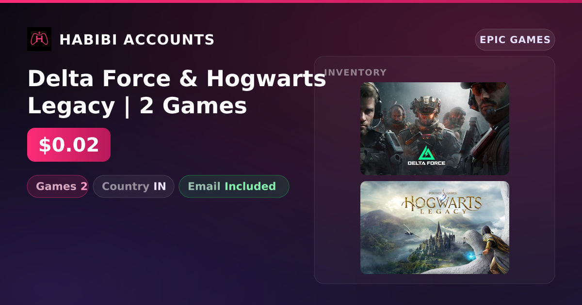 Delta Force & Hogwarts Legacy | 2 Games — HabibiAccounts