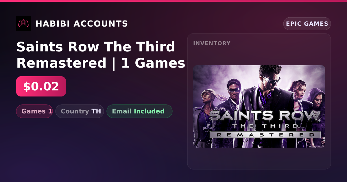 Saints Row The Third Remastered | 1 Games — HabibiAccounts
