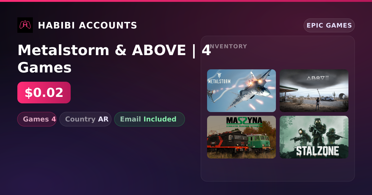 Metalstorm & ABOVE | 4 Games — HabibiAccounts