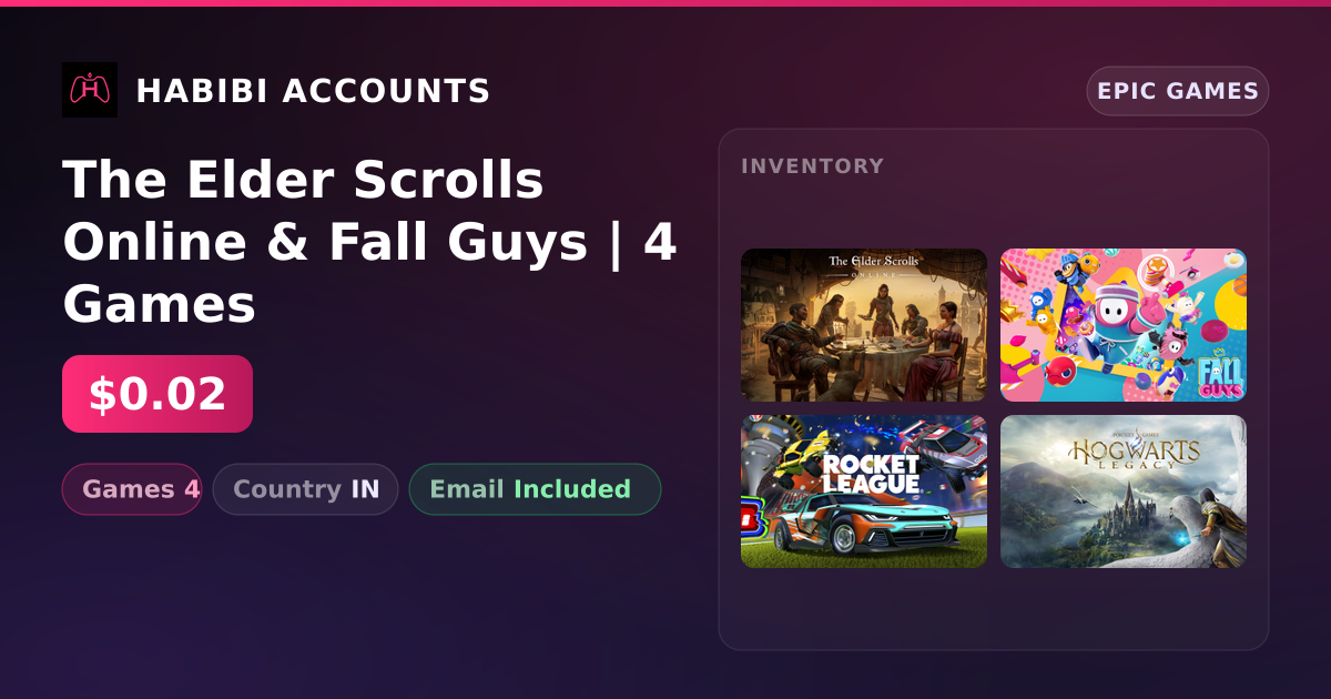 The Elder Scrolls Online & Fall Guys | 4 Games — HabibiAccounts