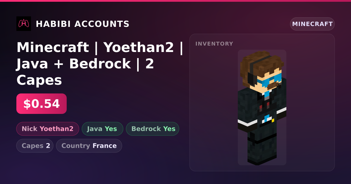 Minecraft | Yoethan2 | Java + Bedrock | 2 Capes — HabibiAccounts
