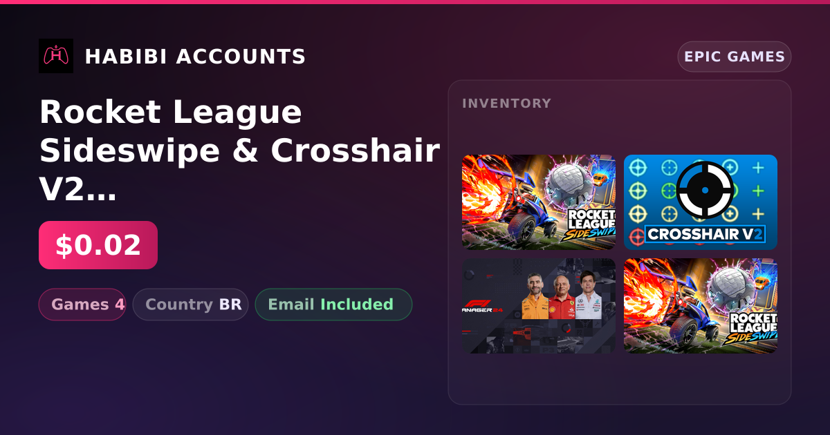 Rocket League Sideswipe & Crosshair V2 | 4 Games — HabibiAccounts
