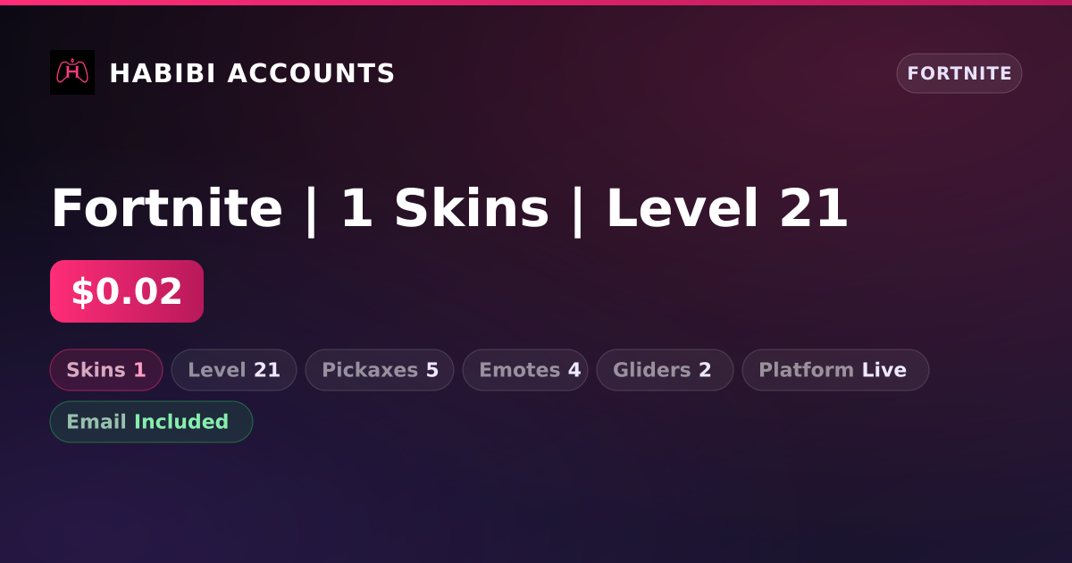 Fortnite | 1 Skins | Level 21 — HabibiAccounts