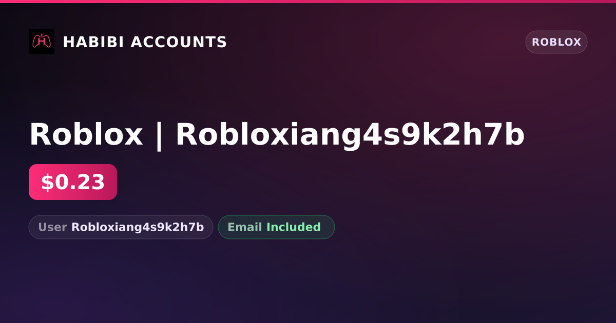 Roblox | Robloxiang4s9k2h7b — HabibiAccounts