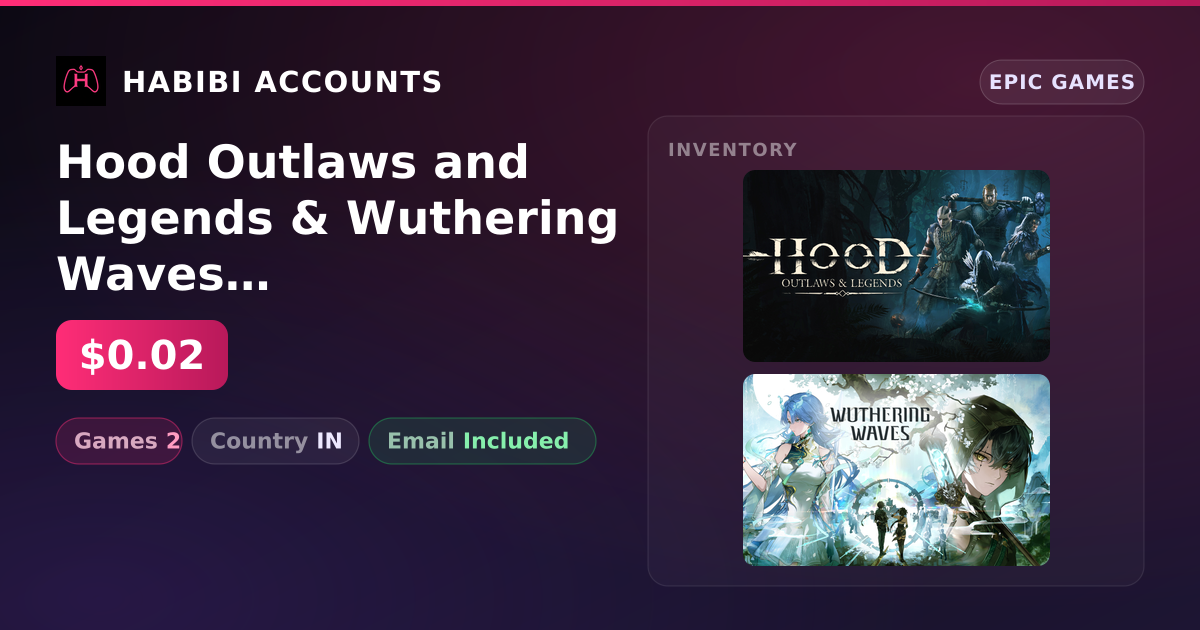 Hood Outlaws and Legends & Wuthering Waves | 2 Games — HabibiAccounts