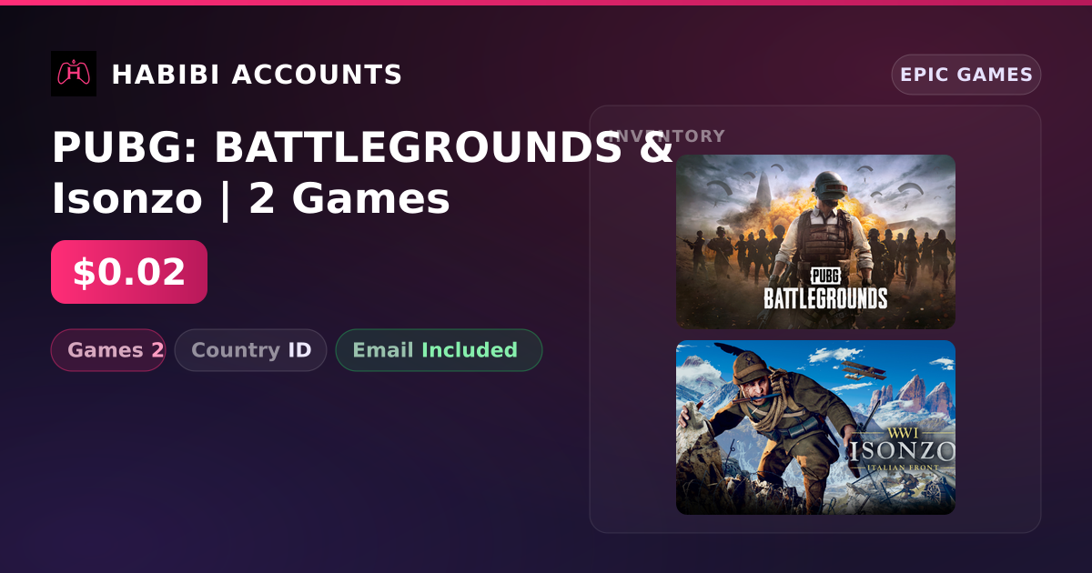 PUBG: BATTLEGROUNDS & Isonzo | 2 Games — HabibiAccounts