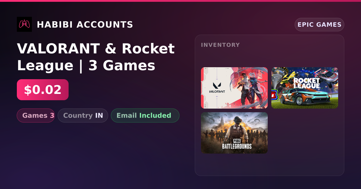 VALORANT & Rocket League | 3 Games — HabibiAccounts