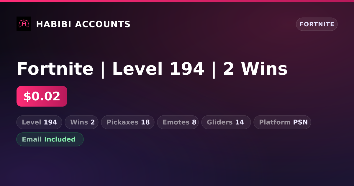 Fortnite | Level 194 | 2 Wins — HabibiAccounts