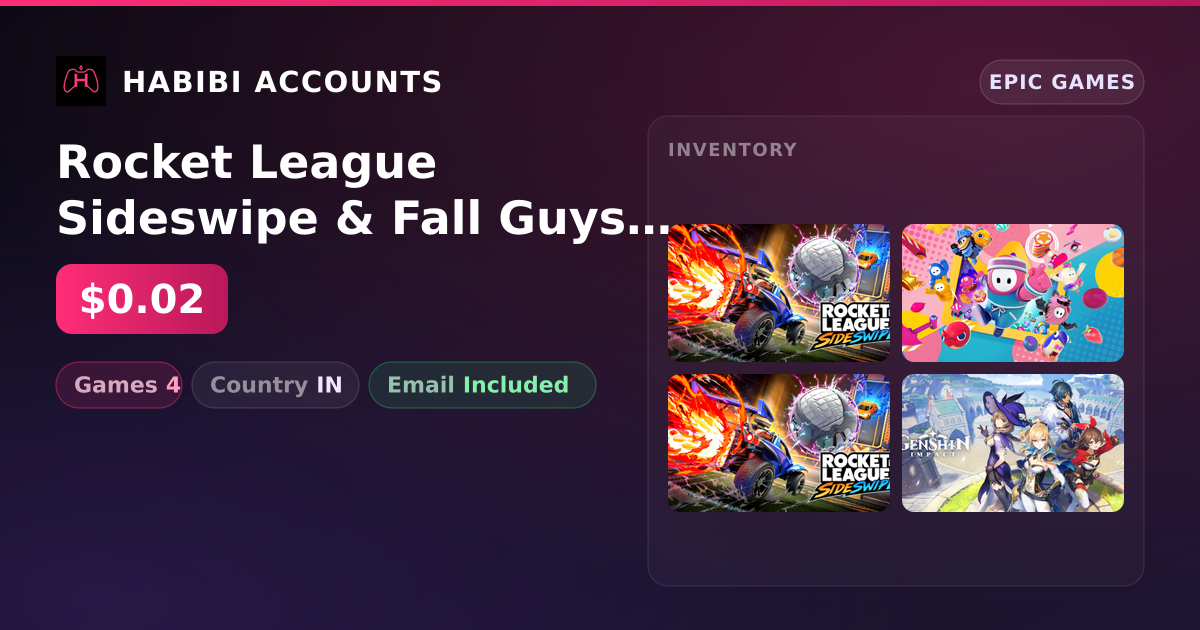 Rocket League Sideswipe & Fall Guys | 4 Games — HabibiAccounts
