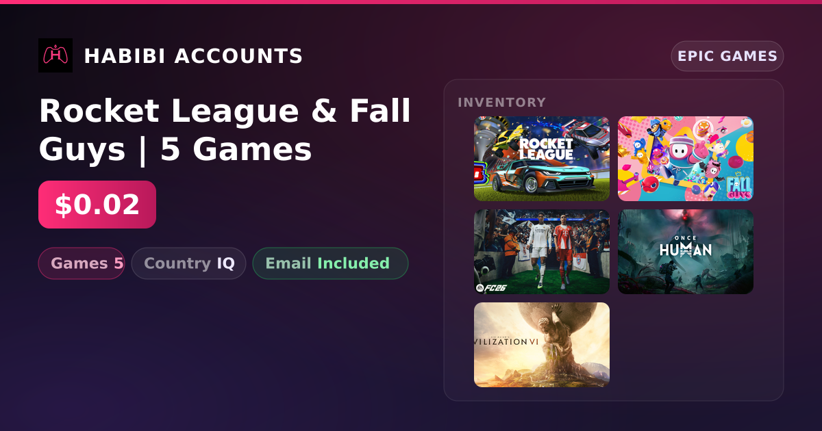 Rocket League & Fall Guys | 5 Games — HabibiAccounts
