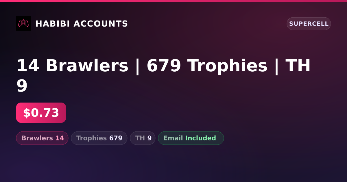 14 Brawlers | 679 Trophies | TH 9 — HabibiAccounts