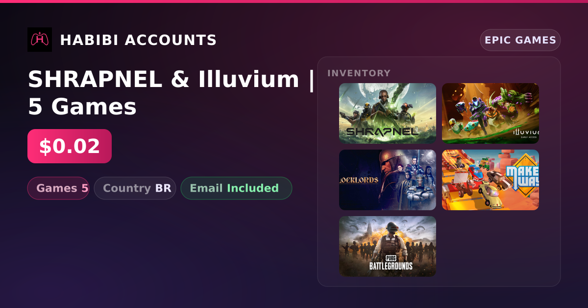 SHRAPNEL & Illuvium | 5 Games — HabibiAccounts