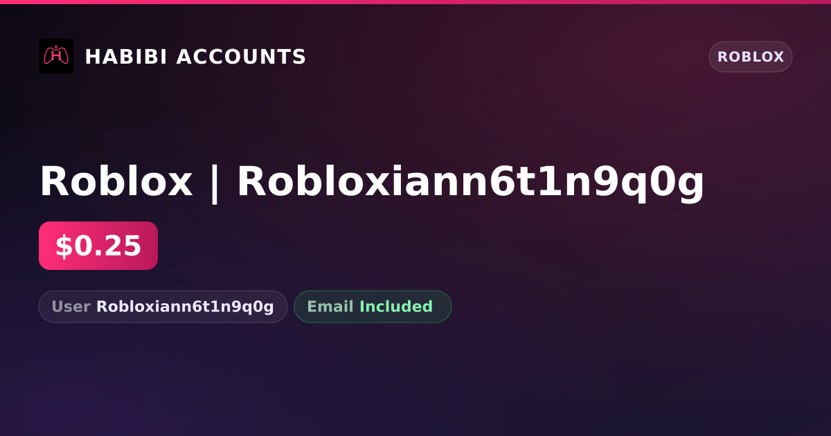 Roblox | Robloxiann6t1n9q0g — HabibiAccounts