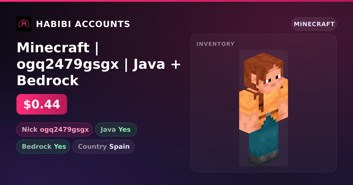 Minecraft | ogq2479gsgx | Java + Bedrock — HabibiAccounts