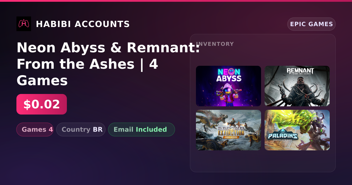 Neon Abyss & Remnant: From the Ashes | 4 Games — HabibiAccounts