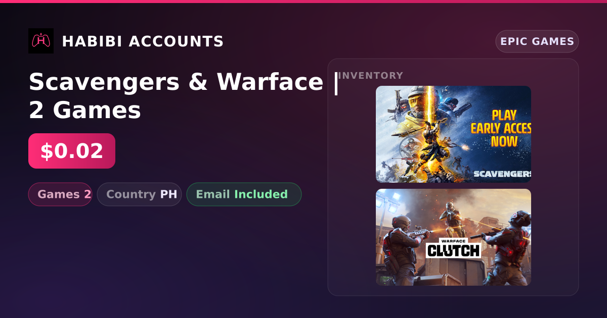 Scavengers & Warface | 2 Games — HabibiAccounts