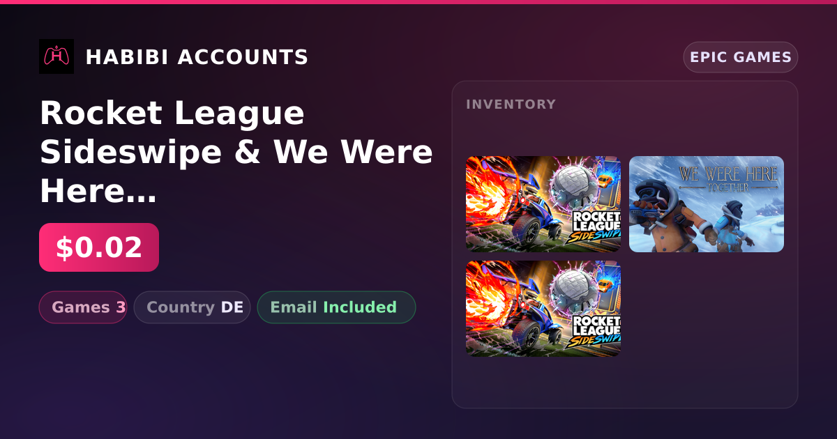 Rocket League Sideswipe & We Were Here Together | 3 Games — HabibiAccounts