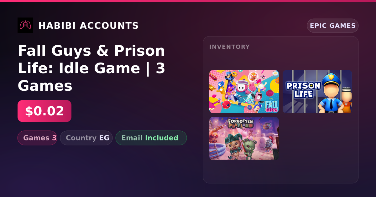 Fall Guys & Prison Life: Idle Game | 3 Games — HabibiAccounts