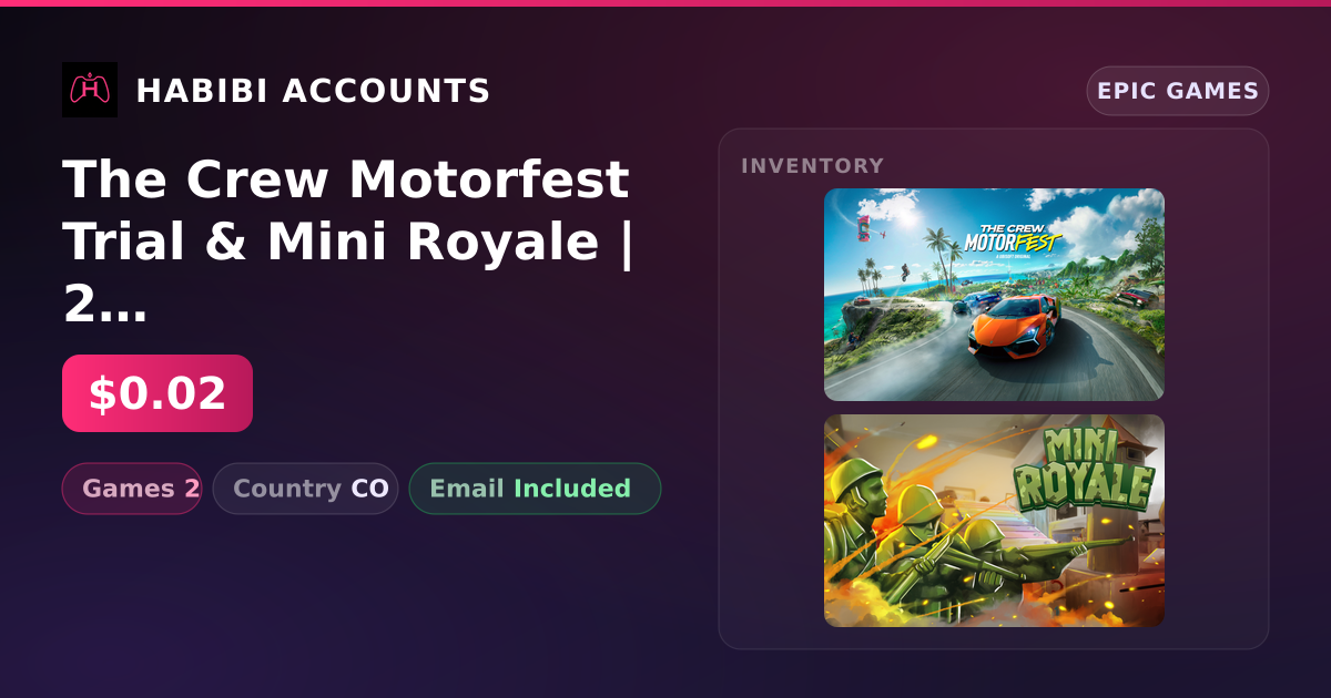 The Crew Motorfest Trial & Mini Royale | 2 Games — HabibiAccounts