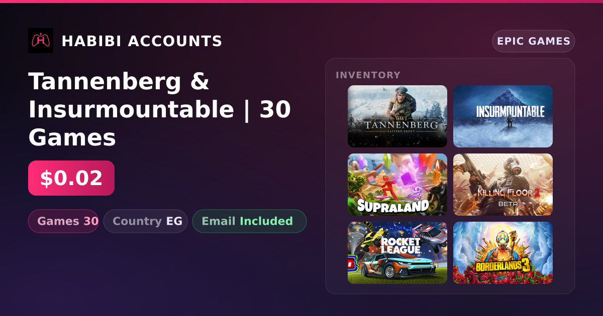 Tannenberg & Insurmountable | 30 Games — HabibiAccounts