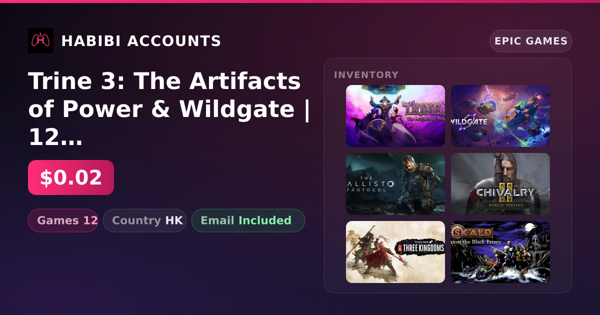 Trine 3: The Artifacts of Power & Wildgate | 12 Games — HabibiAccounts